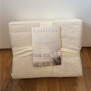 Casaluna Soft Beige Linen Blend Duvet Cover Set